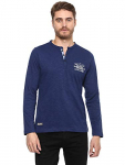 American Crew Men’S Henley Navy Slub T-Shirt – L (Acz125-L)
