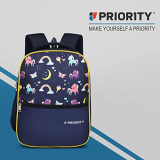 Priority Rainbow 002 25 Litres Navy Blue Polyester School Bag | Specially For Teenagers | Made For Unisex | Printed Backpack For Boys & Girls (25852)