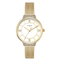 Timex Champagne Round Dial Analog Women’S Watch – Twel22401