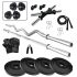 Fitzon Pvc 10Kg Combo 2 Wb Home Gym Set With One 3 Ft Curl + One 5 Ft Plain And One Pair Dumbbell Rods With Gym Accessories