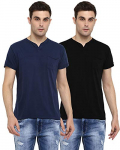 American Crew Men’S Cotton Slim Fit T-Shirts – Pack Of 2 (Ac1738_Black & Navy_S)