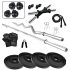 Fitzon Pvc 50Kg Combo 42 Home Gym Set With One 3 Ft Curl + One 4 Ft Plain And One Pair Dumbbell Rods With Gym Accessories
