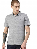 American Crew Men’S Polo Collar Grey Melange T-Shirt – M (Acz400-M)