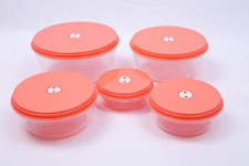 Unica Plastic Round Vent Lid Bowl, Multicolor, 5 Piece