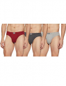 Longies Men’S Cotton Briefs (Pack Of 3) (Lgibrpo3004_Small), Chmel,Red,Greymel