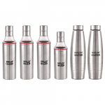 Nirlon Pure Stainless Steel Water Bottle And Oil Pot Combo 1000Ml,600Ml,Water Bottle