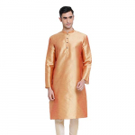 Sanwara Men’S Art Silk Straight Kurta (Sy_Sk_412_Fawn_S)
