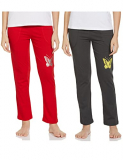 T2F Womens Cotton Pyjama Pants (Pack Of 2)(Wom-Lgpts-01_Multicolor 4_M)