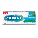 Polident Denture Fixative Cream Denture Adhesive For All Day Hold Of Dentures, 20 G