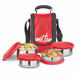 Milton Tasty 4 Stainless Steel Lunch Box, Red