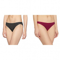 Jockey Women’S Cotton Bikini(Pack Of 2) (_Pack Of 2 – Beet Red + Black_M)