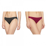 Jockey Women’S Cotton Bikini(Pack Of 2) (_Pack Of 2 – Beet Red + Black_M)