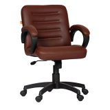 Da Urban® Texas Mid Back Revolving Leatherette Ergonomic Home & Office Executive Chair With High Comfort Seating, Height Adjustable Seat & Nylon Base (Brown)