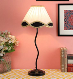 Tu Casa Metal-Iron Table Lamp With Holder, White, Off White/Blue