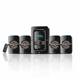 Foxin Fms 4450 85W 4.1 Channel Multimedia Speaker With Subwoofer, Bluetooth & Remote Control, Usb Slot, Aux Input, Built In Fm Radio, Rgb Lights, Black