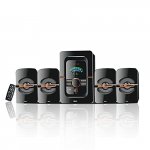 Foxin Fms 4450 85W 4.1 Channel Multimedia Speaker With Subwoofer, Bluetooth & Remote Control, Usb Slot, Aux Input, Built In Fm Radio, Rgb Lights, Black