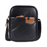 Gear Pleat Faux-Leather Messenger Sling Bag (Black) (Msgpleat00101)