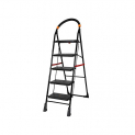Happer Premium Foldable Step Ladder, Clamber, 5 Steps (Black & Orange)