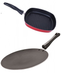 Nirlon Non-Stick Aluminium Odor Free Cookware Combo Essential Set With Bakelite Handle, 2.6Mm_Ct11_Gp(24)
