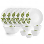 Cello Opalware Dazzle Robinia Dinner Set, 19Pcs, White, Medium