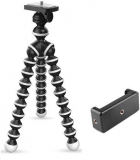 Mobimint  6 Inch Flexible Gorillapod Tripod Octopod With Mobile Holder Attachment & 360 Degree Ball Head For Smartphones | Flexible Gorilla Stand For Dslr