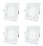 Fos 6-Watt Led Panel Light, 600 Lumens (Pack Of 4 – Square | Warm White 2700K) Recessed Ceiling Lamp