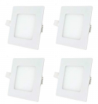 Fos 6-Watt Led Panel Light, 600 Lumens (Pack Of 4 – Square | Warm White 2700K) Recessed Ceiling Lamp