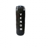 Venom Black Color, Filled, 1.5 Feet Long, Synthetic Leather Material Punching Bag/Kickboxing Bag/Takewondo Bag/Fitness Bag/Professional Training Bag With Hanging Chain