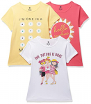 Cloth Theory Girl’S Floral Regular T-Shirt (Ctglpo3Ts_2_Multi 2 3-4 Years)