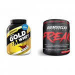 Bigmuscles Nutrition Premium Gold Whey 2Kg Whey Protein Isolate Blend |25G Protein Per Serving [Belgian Chocolate] & Freak Pre-Workout Sex On The Beach [30 Servings, 180G]