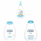 Baby Dove Rich Moisture Hair To Toe Baby Wash, 400 Ml + Rich Moisture Nourishing Baby Lotion 400 Ml + Rich Moisture Shampoo 400 Ml