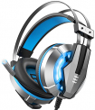Eksa E800 Gaming Wired Over Ear Headphones With Mic With Noise Cancelling, 50Mm Drivers & Led Light For Pc, Mobile, Laptop, Ps4, Ps5, Xbox One (Blue)