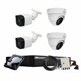 Tvs Electronics Full Hd 2Mp Cameras Combo Kit 4Ch Full Hd Dvr + 2 Dome Cameras + 2 Bullet Cameras + 1 Tb Hard Disc + Wire Roll + Supply & All Required Connectors
