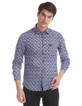 Us Polo Association Men’S Solid Regular Fit Casual Shirt (Udsh0445_Navy M Fs)