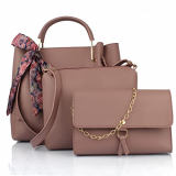 Mammon Women’S Girls Handbags Combo (3Ribn-Tie) (Pink)