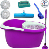 V-Mop Unbreakable Bucket Set With 2 Heads (Purple)