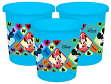 Kuber Industries Disney Mickey Minnie Print Plastic 3 Pieces Garbage Waste Dustbin/Recycling Bin For Home, Office, Factory, 5 Liters (Blue) -Hs_35_Kubmarts17771