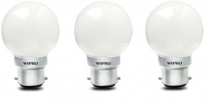 Wipro Safelite B22 0.5-Watt Led Night Bulb ( White , N10001, Pack Of 3)