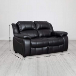 Home Centre Electra 2-Seater Sectional Leatherette Love Seat (Black)