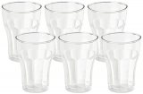 Amazon Brand – Solimo Set Of 6 Plastic Glasses, 250 Ml Each, Transparent