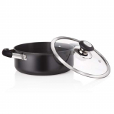 Premier Hard Anodised Trendy Black Casserole Cook&Serve With Glass Lid 20Cm Code-109040
