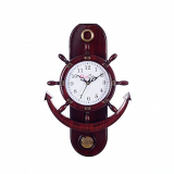 Ecraftindia Retro Anchor Pendulum Wall Clock (30 Cm X 2.54 Cm X 38 Cm, Brown)