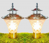Lyse Decor Jlwa Stainless Steel And Unbreakable Pvc Outdoor Garden/Gate Light (Silver) – Set Of 2