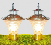 Lyse Decor Jlwa Stainless Steel And Unbreakable Pvc Outdoor Garden/Gate Light (Silver) – Set Of 2