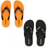 Solefit Men’S Zoom Black-Orange Flip-Flops Pack Of 2-6 Uk (Slft-0101-0105)