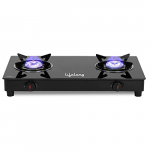 Lifelong Llgs912 Automatic Ignition 2 Burner Gas Stove With 6Mm Toughened Glass Top, Automatic Ignition (Doorstep Service, 1 Year Warranty, Black)