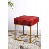Homestop Living World Deco Stool Metal Foot Maroon 36X36 Cms (206494343,Maroon,Free Size)