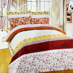 Impeccable Home 3D Designer Printed Kitty 120 Tc Polycotton Double Bedsheet With 2 Pillow Covers – Floral, Brown