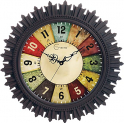 Efinito Plastic 17 Inch Classic Roulette Designer Silent Movement Wall Clock (Brown)