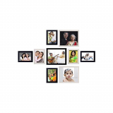 Amazon Brand – Solimo Collage Photo Frames, Set Of 9,Wall Hanging (6 Pcs – 5X7 Inch, 3 Pcs – 8X10 Inch), Black & Cream